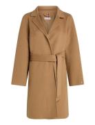 Reg Df Wool Belted Coat Outerwear Coats Winter Coats Beige Tommy Hilfiger