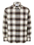 Slhregowen-Grindle Check Shirt Ls Tops Shirts Casual Brown Selected Homme