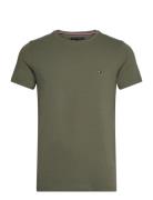 Stretch Slim Fit Tee Tops T-Kortærmet Skjorte Green Tommy Hilfiger