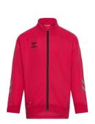 Hmllead Poly Zip Jacket Kids Tops Sweatshirts & Hoodies Sweatshirts Red Hummel