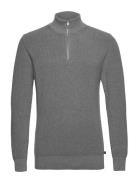 Mario Half Zip Tops Knitwear Half Zip Jumpers Grey Clean Cut Copenhagen