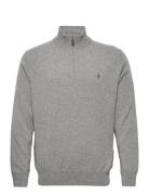 Wool Quarter-Zip Sweater Tops Knitwear Half Zip Jumpers Grey Polo Ralph Lauren