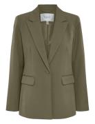 Yaslikka Ls Blazer S. Noos Blazers Single Breasted Blazers Khaki Green YAS