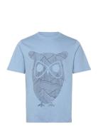 Regular Fit Mountain T-Shirt - Rege Tops T-Kortærmet Skjorte Blue Knowledge Cotton Apparel