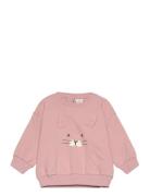 Sweatershirt With 3D Ears Tops Sweatshirts & Hoodies Sweatshirts Pink Lindex