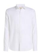 Non Iron Tonal Dobby Slim Shirt Tops Shirts Business White Calvin Klein