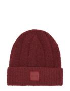 Modern Patch Chunky Beanie Accessories Headwear Beanies Burgundy Calvin Klein