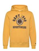 Front Graphic Sweat Hoodie Tops Sweatshirts & Hoodies Hoodies Yellow GANT