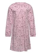 Nightdress Ls Aop Dresses & Skirts Dresses Casual Dresses Long-sleeved Casual Dresses Pink Minymo