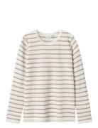 Nkfwang Wool Needle Ls Top Tops T-shirts Long-sleeved T-Skjorte White Name It