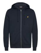 Zip Through Hoodie Tops Sweatshirts & Hoodies Hoodies Navy Lyle & Scott