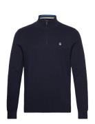 Cttn 1/4 Zip Tipped Tops Knitwear Half Zip Jumpers Navy Original Penguin