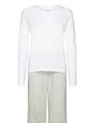 L/S Sleep Set  Pyjamas Nattøj White Calvin Klein