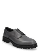 Lightweight Derby - Grained Leather Shoes Business Laced Shoes Grey S.T. VALENTIN