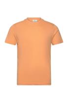 Slim-Fit Cotton T-Shirt Tops T-Kortærmet Skjorte Orange Mango