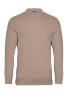 Mens Pullover Lg. Sleeve Crew-Neck Tops Knitwear Round Necks Beige Denham