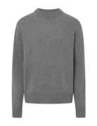 Karlos Merino Cashmere Knit Tops Knitwear Round Necks Grey Rue De Tokyo