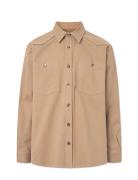 Samwell Solid Flannel Tops Overshirts Beige Rue De Tokyo