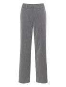 Joellegz Mel. Pinstripe Mw Pants Bottoms Trousers Suitpants Grey Gestuz