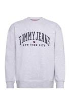 Tjm Rlx Tj Gd Varsity Crew Tops Sweatshirts & Hoodies Sweatshirts Grey Tommy Jeans