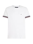 Global Stripe Cuff Pique Tee Tops T-Kortærmet Skjorte White Tommy Hilfiger