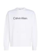 Hero Logo Comfort Sweatshirt Tops T-Langærmet Skjorte White Calvin Klein