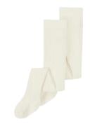 Nknpantyhose Rib 2P Noos Tights Cream Name It