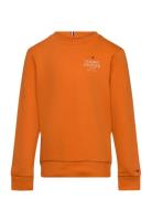 Th Logo Puff Embr Reg Sweatshirt Tops Sweatshirts & Hoodies Sweatshirts Orange Tommy Hilfiger