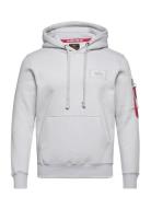 Back Print Hoody Tops Sweatshirts & Hoodies Hoodies Grey Alpha Industries