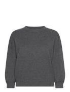 Quarter Balloon Sleeve Sweater Tops Knitwear Jumpers Grey Davida Cashmere