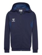 Hmlauthentic Pl Zip Hoodie Kids Tops Sweatshirts & Hoodies Hoodies Blue Hummel