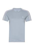 Essentials Slim 3-Stripes T-Shirt Sport T-shirts & Tops Short-sleeved Blue Adidas Sportswear