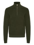 Malagoon Z Tops Knitwear Half Zip Jumpers Khaki Green Matinique