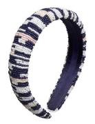 Sasha Midi Beaded Hairbrace Accessories Headwear Headbands Navy Becksöndergaard