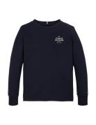 Th Logo Puff Print Reg Tee Ls Tops T-shirts Long-sleeved T-Skjorte Navy Tommy Hilfiger