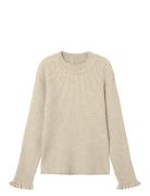 Nkfvianna Ls Slim Knit Tops Knitwear Pullovers Beige Name It