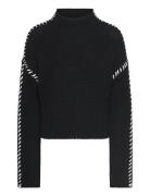 Vmnewcream Ls Funnelneck Pullover Boo Tops Knitwear Jumpers Black Vero Moda