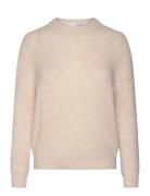 Slfsia Ras Ls Knit O-Neck Noos Tops Knitwear Jumpers Beige Selected Femme