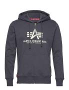 Basic Zip Hoodie Designers Sweatshirts & Hoodies Hoodies Navy Alpha Industries