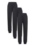 Trousers Basic Solid 3 Pack Bottoms Sweatpants Black Lindex