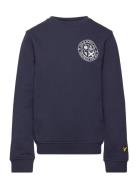 Football Logo Crew Neck Sweatshirt Tops Sweatshirts & Hoodies Sweatshirts Navy Lyle & Scott