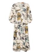 Three-Quarter Sleeve Midi Dress, 22 Designers Knee-length & Midi Multi/patterned STINE GOYA