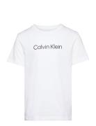 Inst. Logo Ss T-Shirt Tops T-Kortærmet Skjorte White Calvin Klein