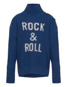 Polo Neck Sweater Or Jumper Tops Knitwear Pullovers Blue Zadig & Voltaire Kids