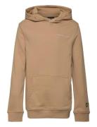 Script Embroidered Hoodie Tops Sweatshirts & Hoodies Hoodies Beige Lyle & Scott