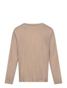 Nkmvobbo Ls Nreg Top Noos Tops T-shirts Long-sleeved T-Skjorte Beige Name It