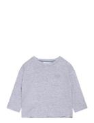 Long Sleeve Cotton T-Shirt Tops T-shirts Long-sleeved T-Skjorte Grey Mango