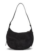 Liveri Black Suede/Vacchetta Designers Small Shoulder Bags-crossbody Bags Black ATP Atelier