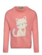 Sweater L/S Tops Sweatshirts & Hoodies Sweatshirts Pink United Colors Of Benetton