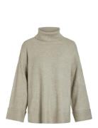 Virolfie L/S Highneck Knit Pullover/Ka Tops Knitwear Jumpers Beige Vila